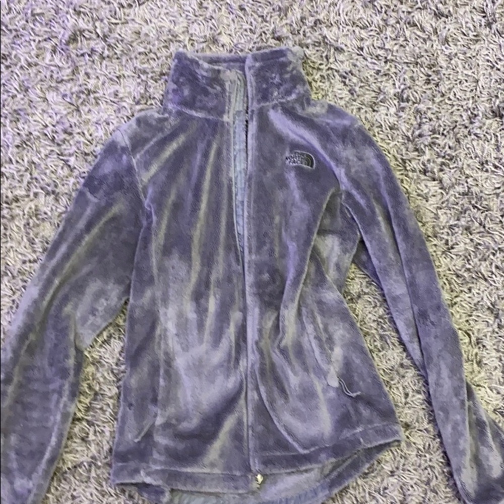 north face fluffy zip up jacket